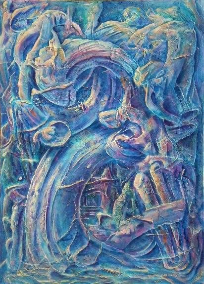 Electric Ocean by Enrique Crosby — Latex & Acrylic on Canvas